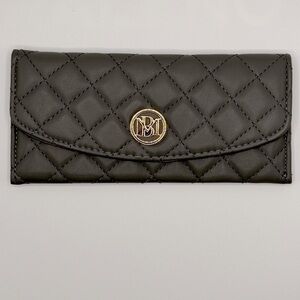 Elegant Grey Quilted Badgley Mischka Women’s Card Wallet